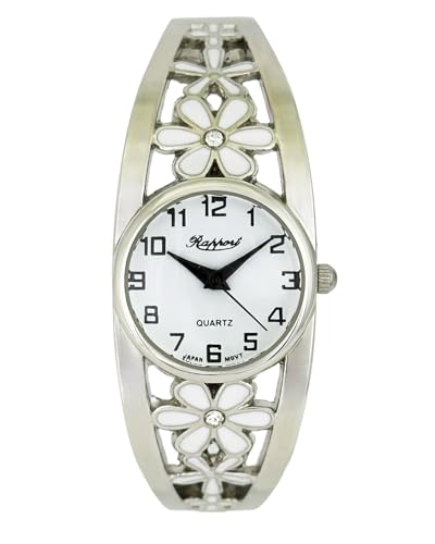 腕時計 ラポール フラワーバングルウォッチ 164513 レディース ホワイト